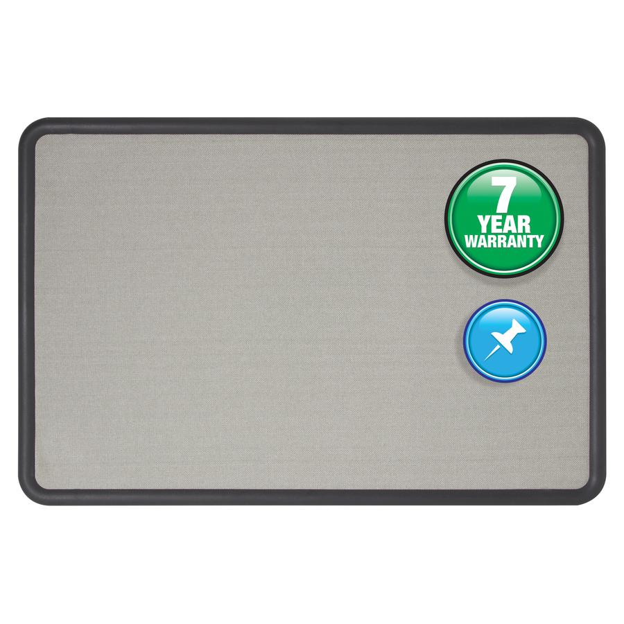 Quartet Contour Bulletin Board - 36" Height x 48" Width - Gray Fabric Surface - Durable, Self-healing - Black Frame - 1 Each. Picture 5