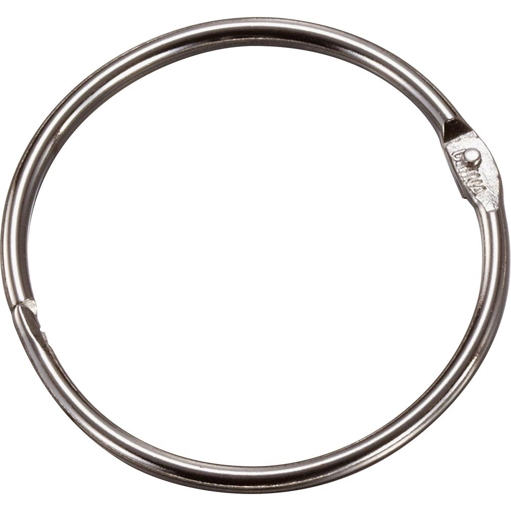 Officemate Loose-Leaf Book Rings - 1.5" Diameter - Silver - Metal - 100 / Box. Picture 3