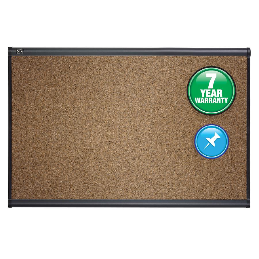 Quartet Prestige Bulletin Board - 36" Height x 48" Width - Brown Cork Surface - Self-healing, Durable - Graphite Frame - 1 Each. Picture 2
