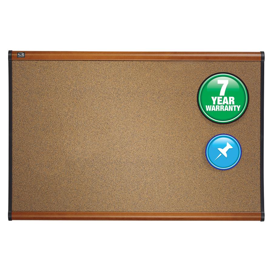 Quartet Prestige Bulletin Board - 48" Height x 72" Width - Brown Cork Surface - Self-healing, Durable - Light Cherry Frame - 1 Each. Picture 4