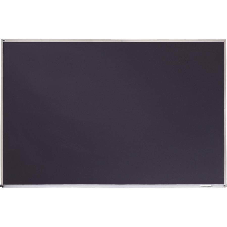 Quartet DuraMax Porcelain Magnetic Chalkboard - 72" (6 ft) Width x 48" (4 ft) Height - Black Porcelain Surface - Silver Aluminum Frame - Horizontal - Magnetic - 1 Each. Picture 3