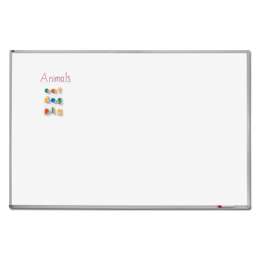 Quartet Porcelain Magenetic Whiteboard - 96" (8 ft) Width x 48" (4 ft) Height - White Porcelain Surface - Silver Aluminum Frame - Horizontal - Magnetic - 1 Each. Picture 2