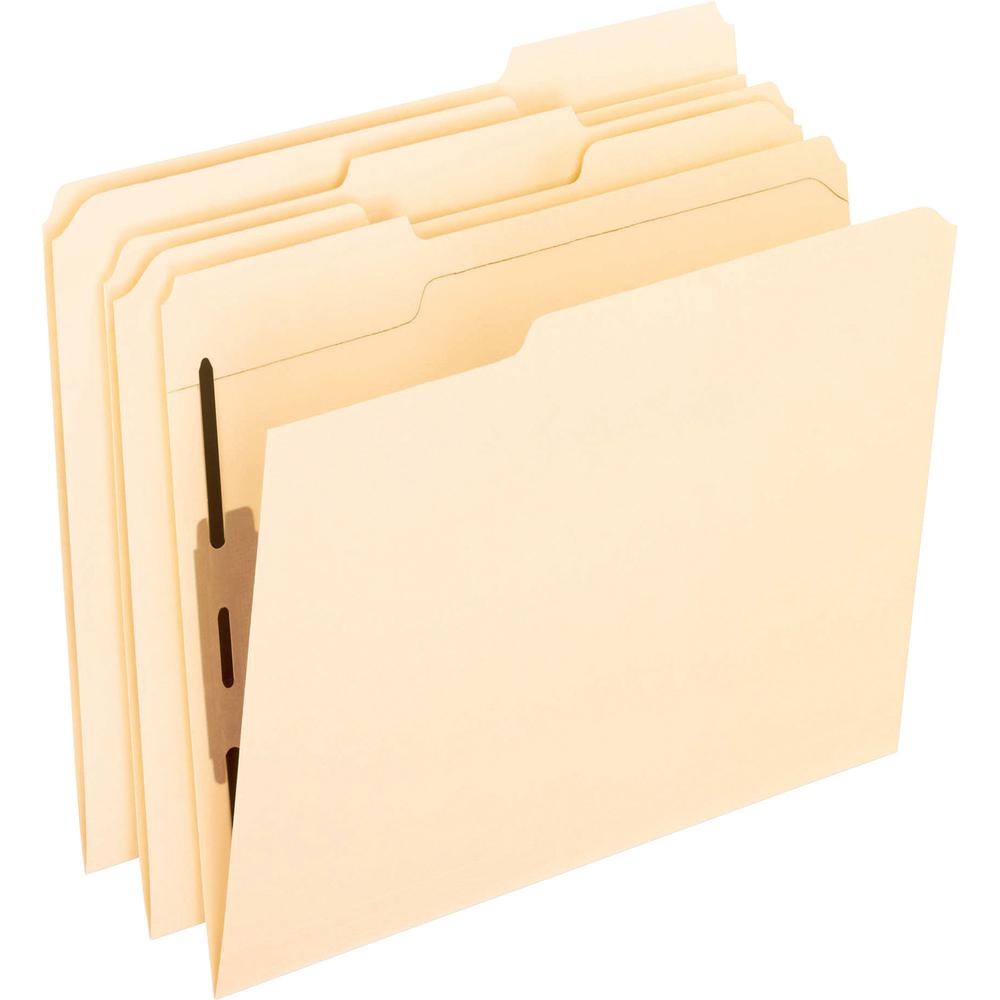 Pendaflex 1/3 Tab Cut Letter Recycled Fastener Folder - 8 1/2" x 11" - 2 Fastener - 2" for Folder - Top Tab Location - Assorted Tab Position - 11 pt. - Manila Paper - Manila - 10% Recycled - 50 / Box. Picture 2
