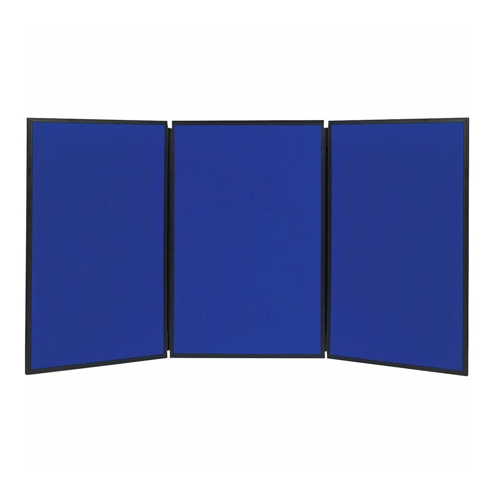 Quartet Show-It! 3-sided Display System - 36" Board Height x 72" Board Width - Gray Fabric, Blue Surface - Dual Sided, Lightweight, Resilient, Durable, Tackable - 3 - 1 Each. Picture 3