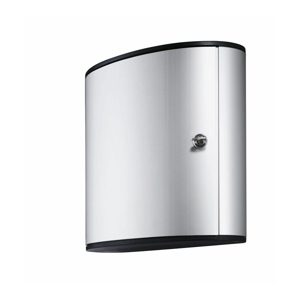 DURABLE 36 Key Brushed Aluminum Cabinet - 4.8" Width x 11" Depth x 11.9" Height - 1 x Front Open Door(s) - Security Lock - Silver - Aluminum. Picture 6