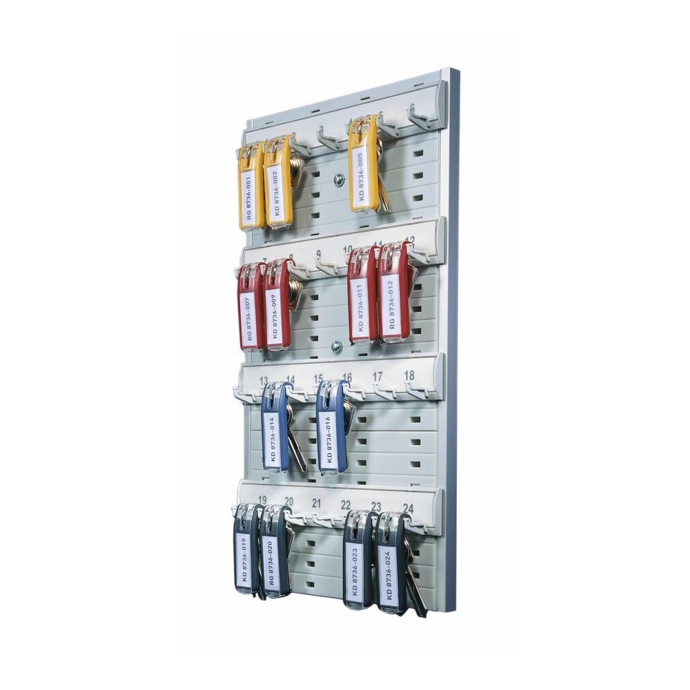 DURABLE 24-Capacity Key Board - 1.3" Width x 14.3" Depth x 8.4" Height - Gray. Picture 2