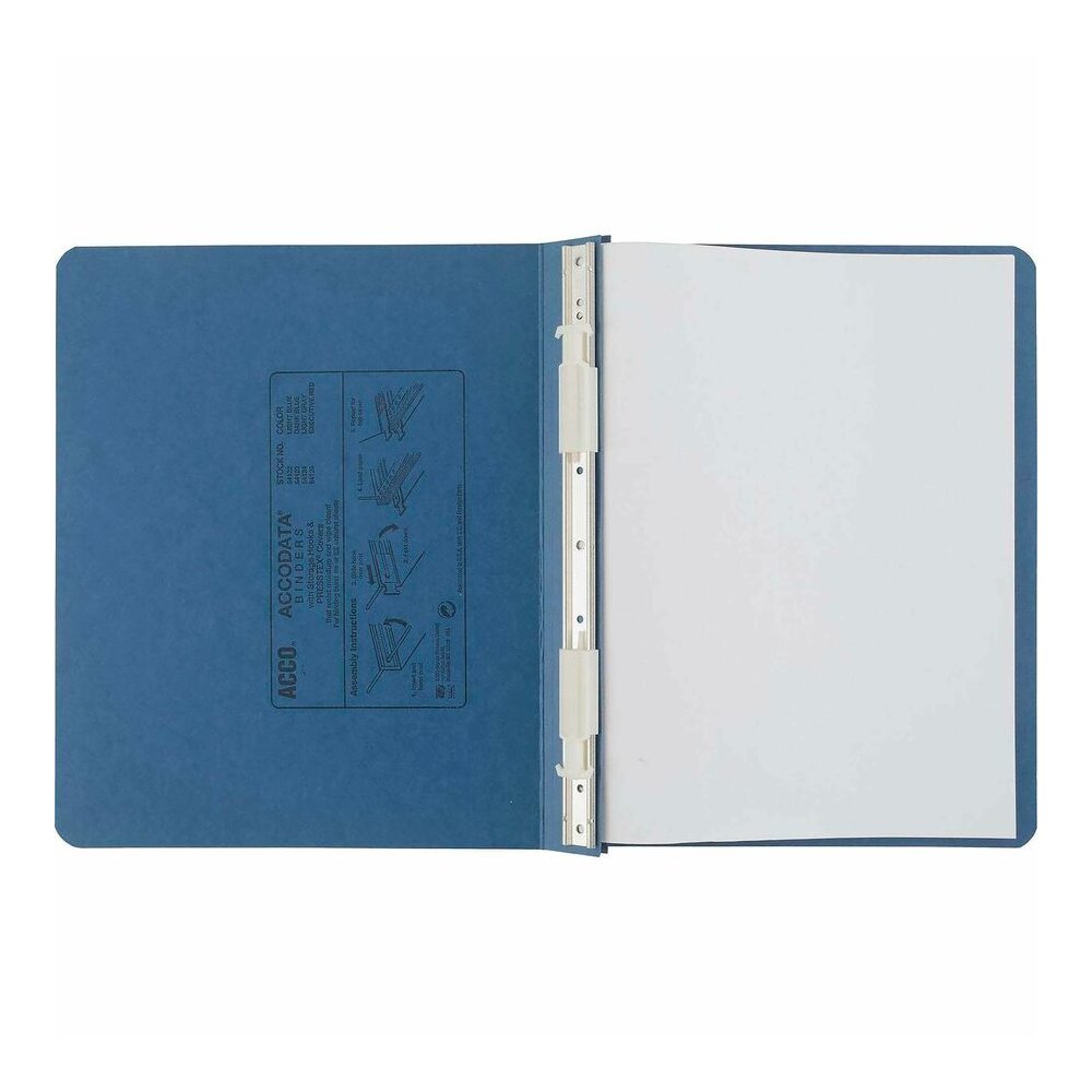 ACCO Presstex Storage Hook Data Binders - 6" Binder Capacity - Letter - 8 1/2" x 11" Sheet Size - Light Blue - Recycled - Retractable Filing Hooks, Hanging System, Moisture Resistant, Water Resistant . Picture 4