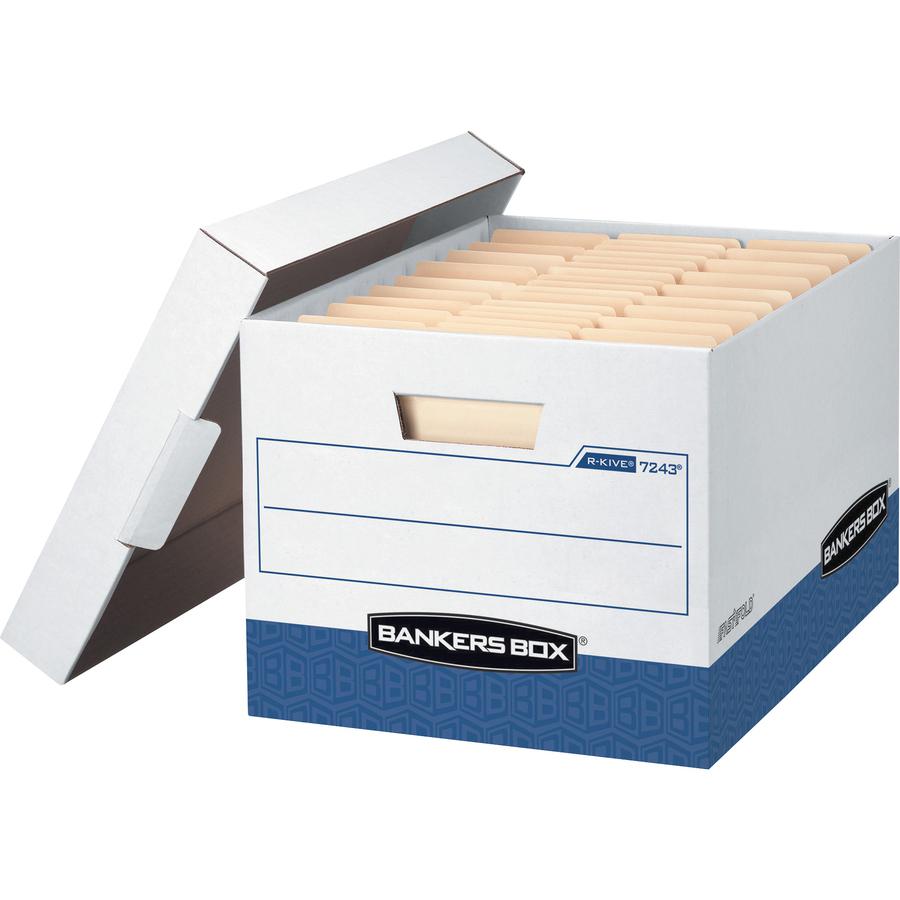 Bankers Box R-Kive File Storage Box - Internal Dimensions: 12" Width x 15" Depth x 10" Height - External Dimensions: 12.8" Width x 16.5" Depth x 10.4" Height - Media Size Supported: Letter, Legal - Li. Picture 3