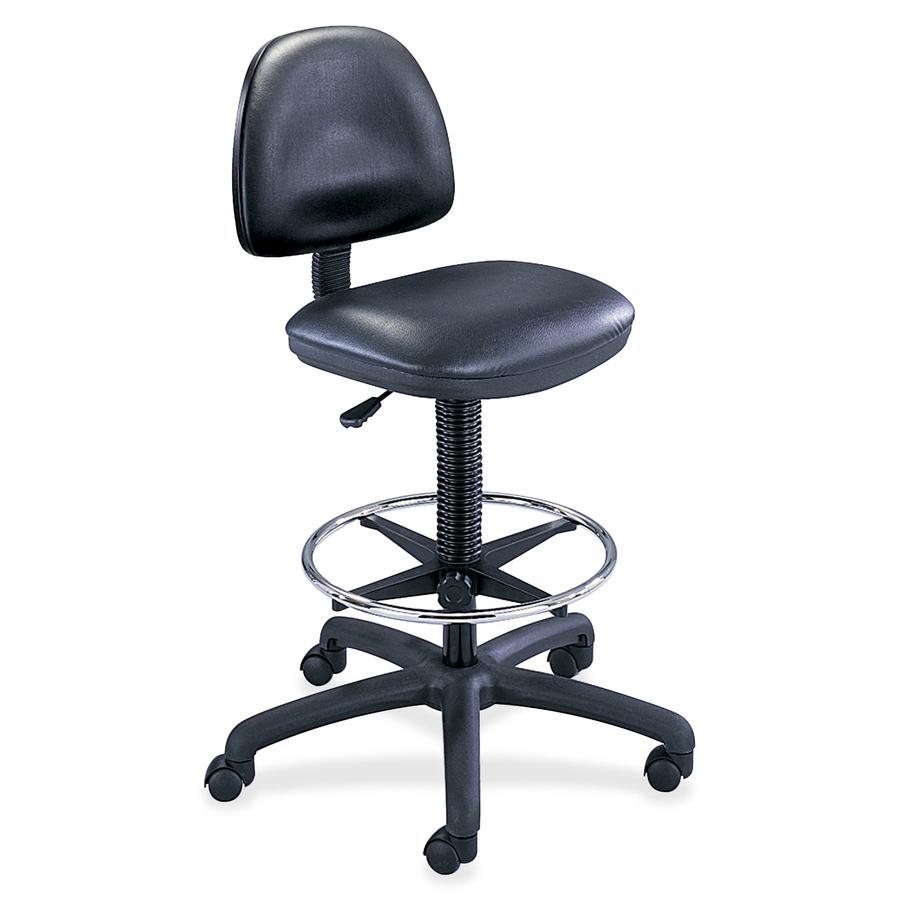 Safco Precision Extended Height Drafting Chair - Vinyl Black Seat Color - Vinyl Seat Material - Black Frame Color - 5-star Base - Black - 1 Each. Picture 7