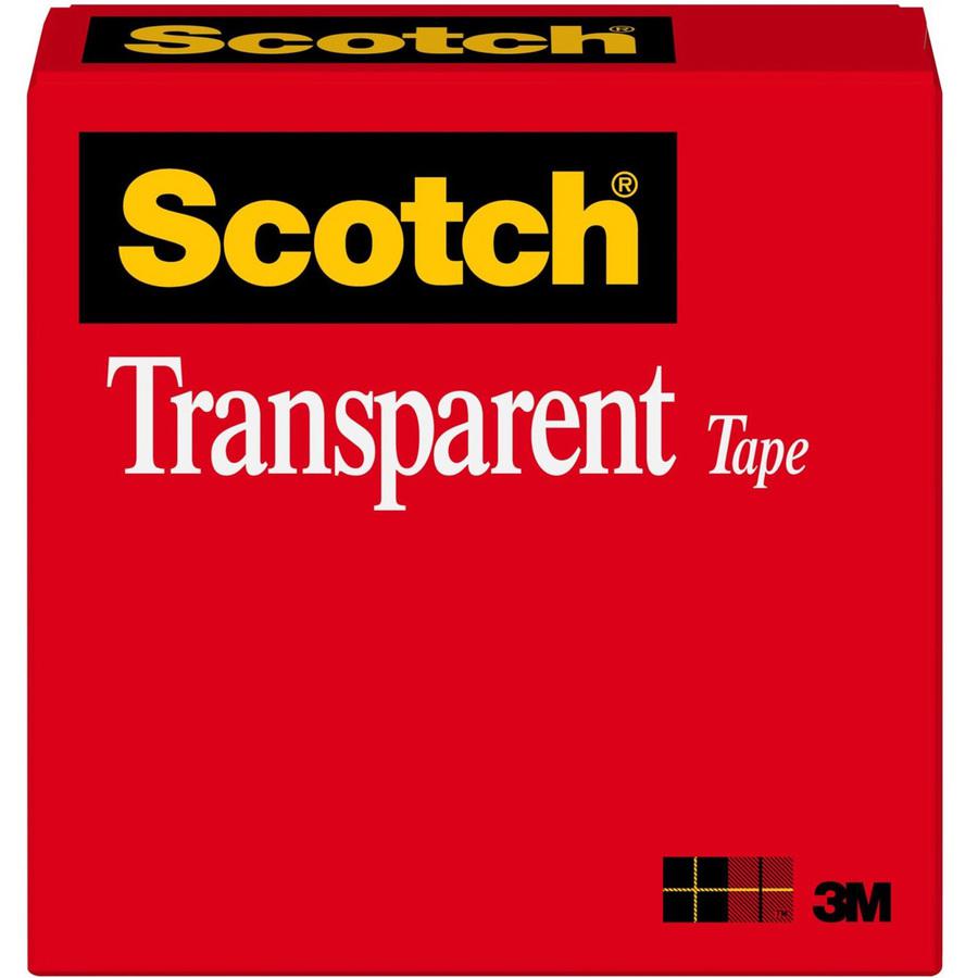 Scotch Transparent Office Tape - 72 yd Length x 1" Width - 3" Core - Stain Resistant, Moisture Resistant, Long Lasting - For Multipurpose, Mending, Packing, Label Protection, Wrapping - 1 / Roll - Cle. Picture 3