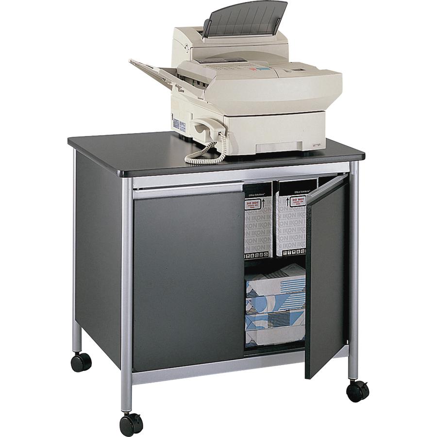 Safco Deluxe Steel Machine Stand - 200 lb Load Capacity - 1 x Shelf(ves) - 30.3" Height x 32" Width x 24.5" Depth - Laminate - Steel - Black. Picture 2