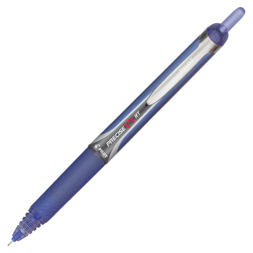 Pilot Precise V5 RT Extra-Fine Premium Retractable Rolling Ball Pens - Extra Fine Pen Point - 0.5 mm Pen Point Size - Needle Pen Point Style - Refillable - Retractable - Blue Water Based Ink - Blue Ba. Picture 3