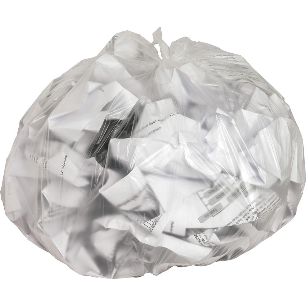 Genuine Joe High-Density Can Liners - Small Size - 10 gal Capacity - 24" Length x 24" Width x 0.31 mil (8 Micron) Thickness - High Density - Clear - Resin - Office Waste, Industrial Trash - 50/Roll - . Picture 5