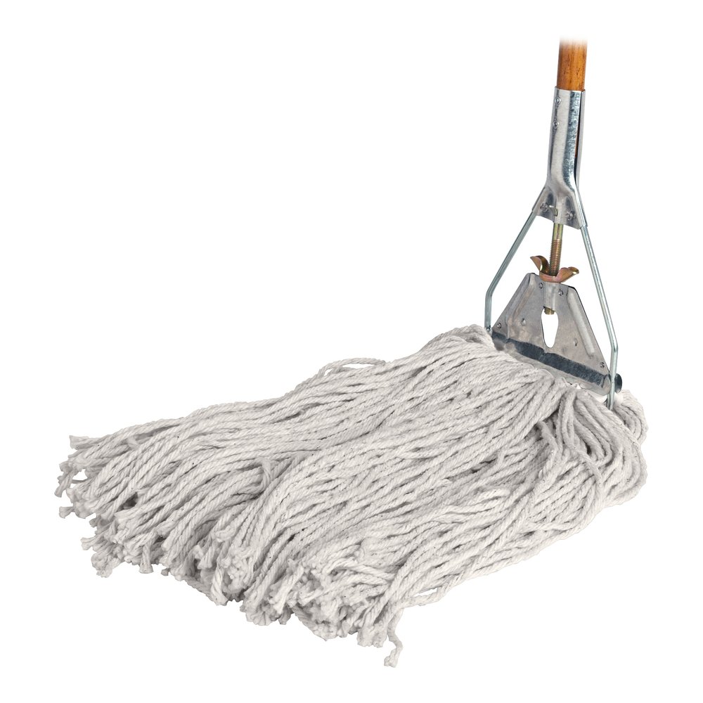 Genuine Joe Wood Handle Complete Wet Mop - 60" Width x 0.94" Height Cotton Head - Wood Handle - Lightweight, Rust Resistant, Absorbent, 4-ply, Refillable - 1 Each. Picture 10