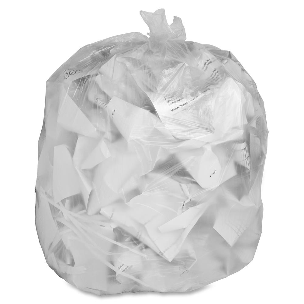 Genuine Joe Economy High-Density Can Liners - Small Size - 10 gal Capacity - 24" Length x 24" Width x 0.24 mil (6 Micron) Thickness - High Density - Translucent - Resin - Breakroom, Restroom, Office W. Picture 4