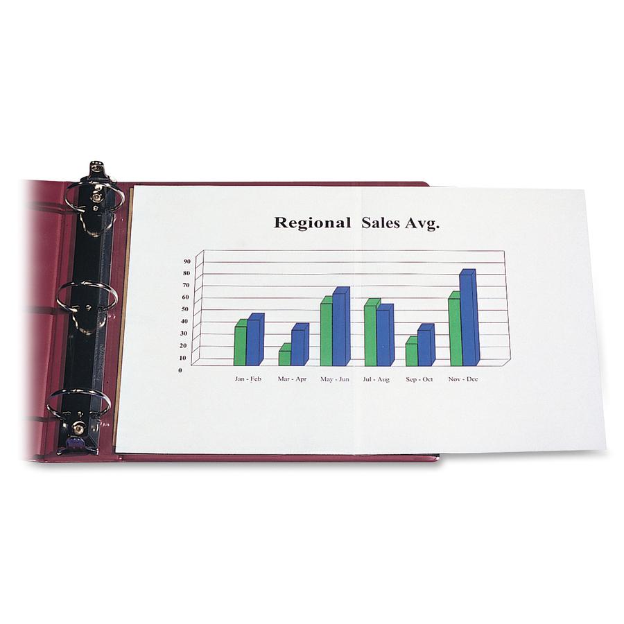 C-Line Panoramic Fold-Out Heavyweight Poly Sheet Protectors - Clear, Center Loading, 11 x 8-1/2, 25/BX, 62237. Picture 2