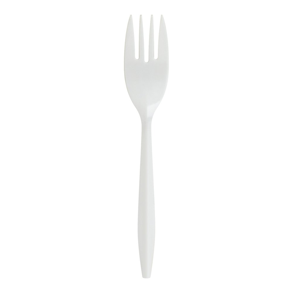 Genuine Joe Medium-weight Forks - Polypropylene - White - 1000 / Carton. Picture 5