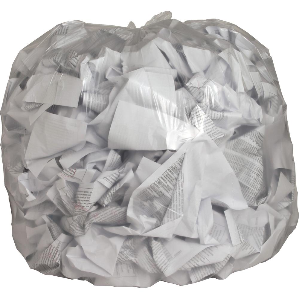 Genuine Joe Clear Trash Can Liners - 45 gal Capacity - 46" Length x 40" Width x 0.60 mil (15 Micron) Thickness - Low Density - Clear - Film - Multipurpose - Recycled - 250/Box - 1 Carton. Picture 2