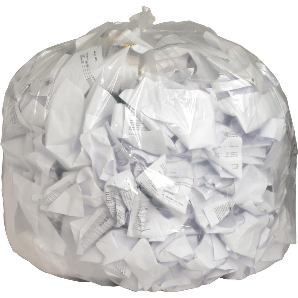 Genuine Joe Clear Trash Can Liners - 56 gal Capacity - 48" Length x 43" Width x 0.80 mil (20 Micron) Thickness - Low Density - Clear - Film - Multipurpose - Recycled - 100/Box - 1 Carton. Picture 4