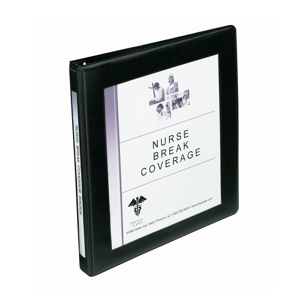 Avery Heavy-Duty Framed View 3 Ring Binder, 0.5" Slant Rings, Black - Avery&reg; Heavy-Duty Framed View 3 Ring Binder, 0.5" Slant Rings, 1 Black Binder (68050). Picture 2