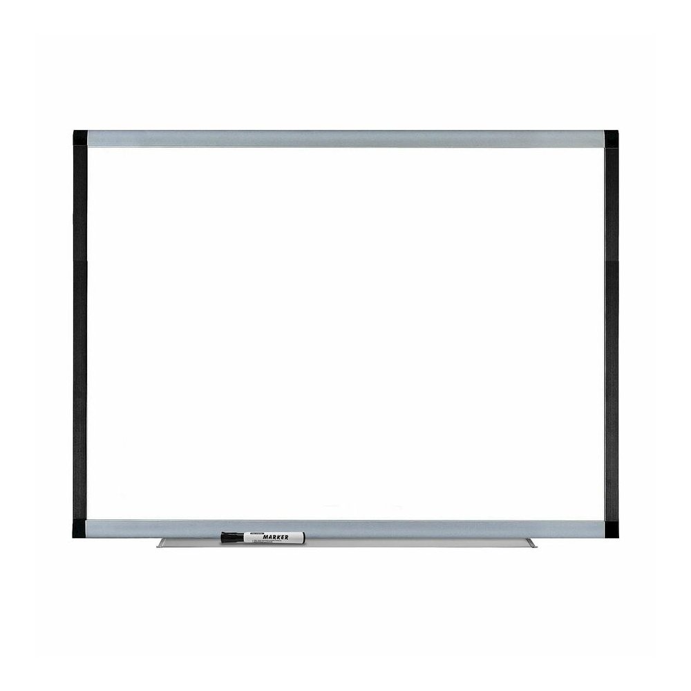 Lorell Signature Series Magnetic Dry-erase Markerboard - 48" (4 ft) Width x 36" (3 ft) Height - Porcelain Surface - Silver, Ebony Frame - Magnetic - 1 Each. Picture 4