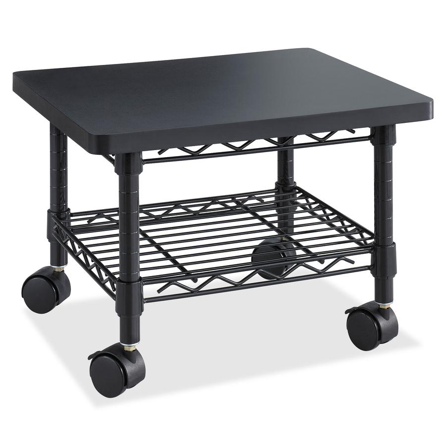 Safco Under Desk Printer/Fax Stand - 300 lb Load Capacity - 13.50" Height x 19" Width x 16" Depth - Floor - Laminate, Powder Coated - Steel - Black - Sturdy, Mobility. Picture 4