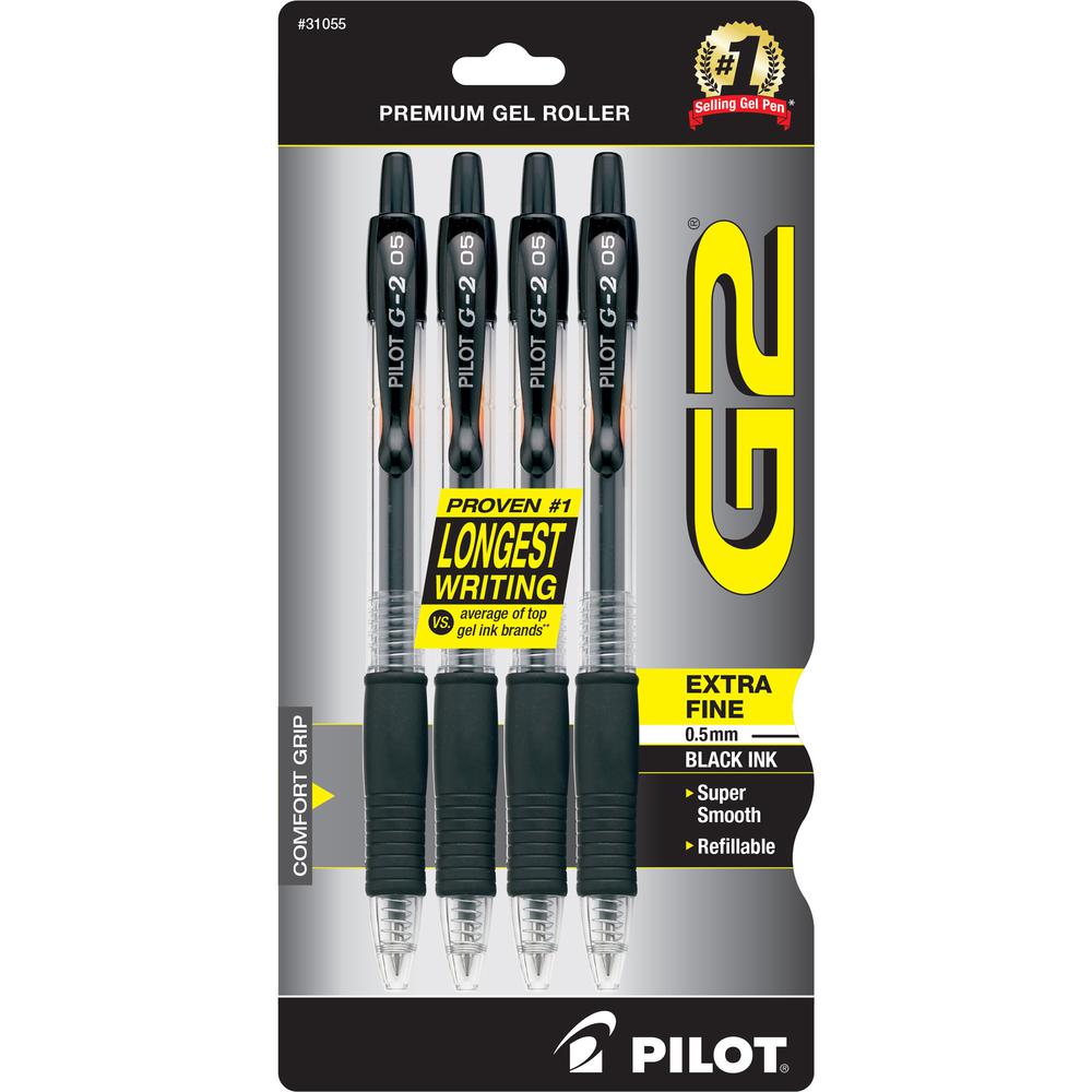 G2 Premium Gel Ink Retractable Pens - Refillable - Retractable - Black Ink - Gel-based - 4 / Pack. Picture 3