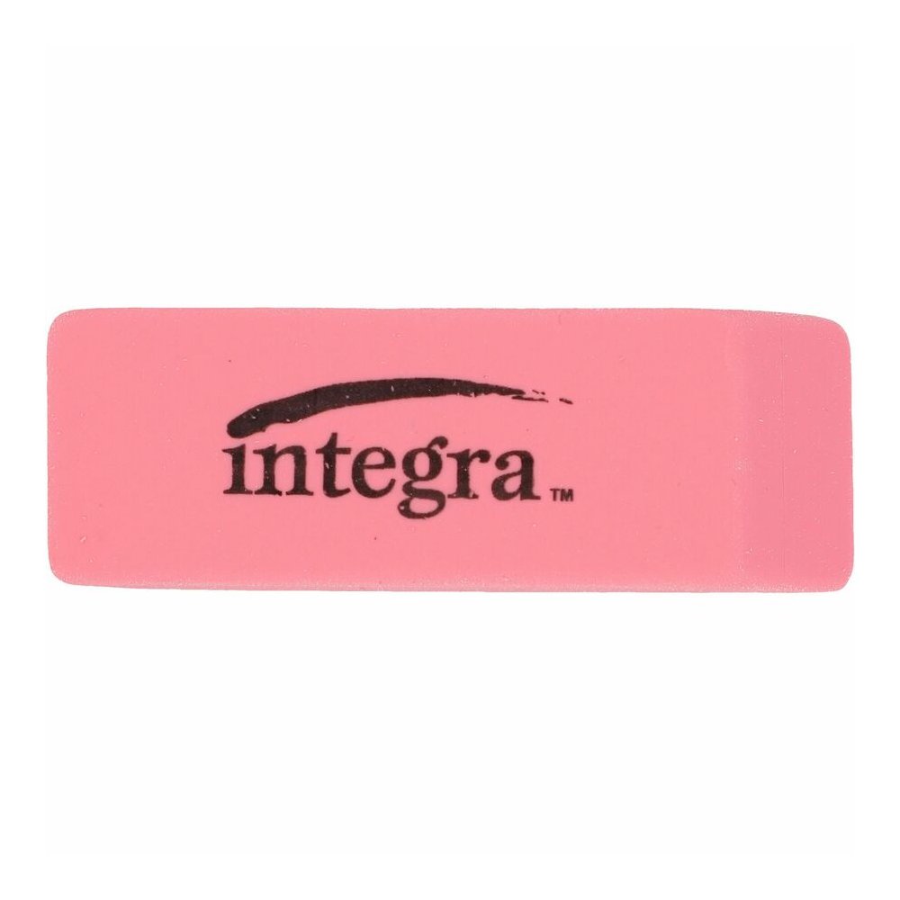 Integra Pink Pencil Eraser - Pink - 2" Width x 0.8" Height x 0.4" Depth - 24 / Box - Soft, Pliable, Latex-free. Picture 4