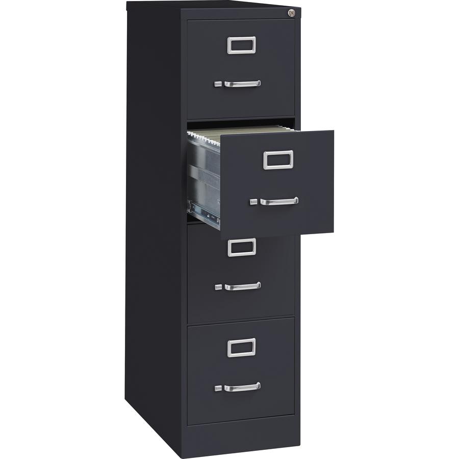 Lorell Fortress Series 25" Commercial-Grade Vertical File Cabinet - 15" Width x 25" Depth x 52" Height - 4 x Drawer(s) for File - Letter - Vertical - Security Lock, Ball-bearing Suspension, Heavy Duty. Picture 10
