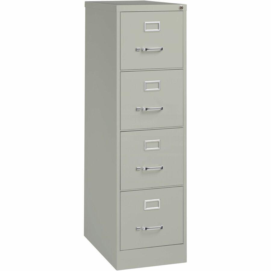 Lorell Fortress Series 25" Commercial-Grade Vertical File Cabinet - 15" Width x 25" Depth x 52" Height - 4 x Drawer(s) for File - Letter - Vertical - Security Lock, Ball-bearing Suspension, Heavy Duty. Picture 9
