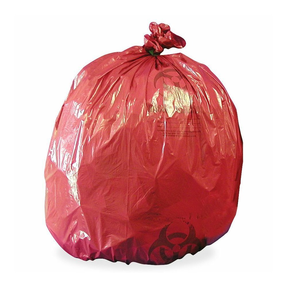 Medegen MHMS Red Biohazard Infectious Waste Liners - 7 gal Capacity - 24" Length x 24" Width x 1.20 mil (30 Micron) Thickness - Red - 1 Box. Picture 2