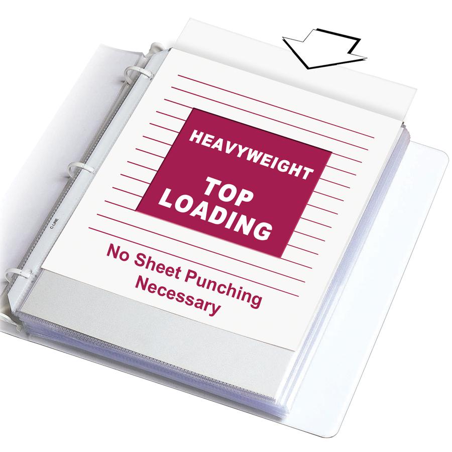 C-Line Heavyweight Poly Sheet Protectors - Clear, Top Loading, 11 x 8-1/2, 200/BX, 62097. Picture 2