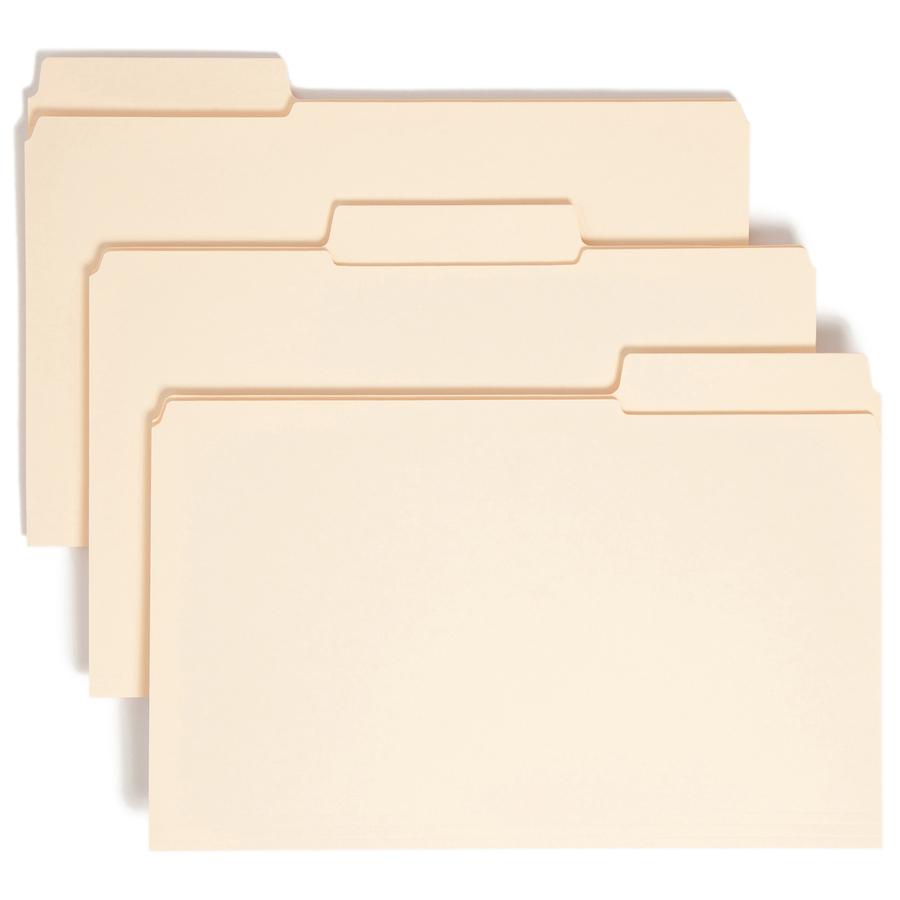 Smead SuperTab 1/3 Tab Cut Legal Recycled Top Tab File Folder - 8 1/2" x 14" - 3/4" Expansion - Top Tab Location - Assorted Position Tab Position - Manila - 10% Recycled - 100 / Box. Picture 10