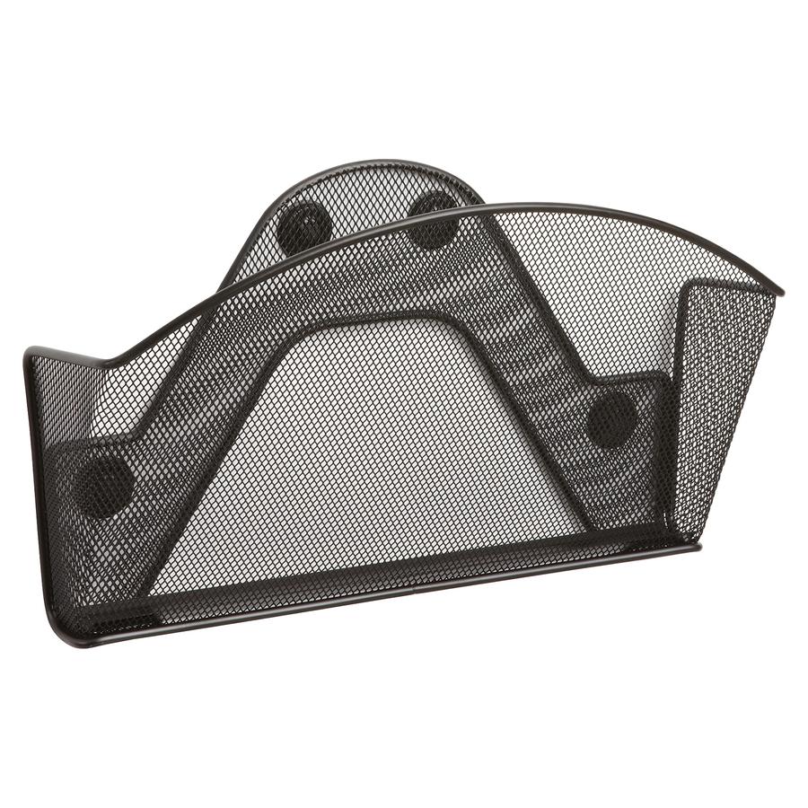 Safco Black Magic Magnetic Single File Pocket - 7.3" Height x 13" Width x 4.3" Depth - Wall Mountable - Black - Steel - 1 / Box. Picture 3