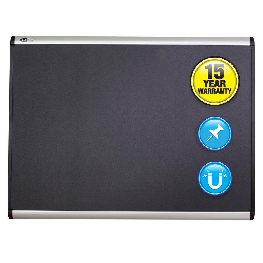 Quartet Prestige Plus Magnetic Bulletin Board - 24" Height x 36" Width - Gray Fabric Surface - Magnetic, Self-healing, Durable - Silver Aluminum Frame - 1 Each. Picture 6