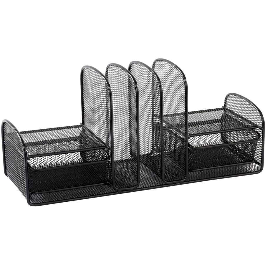 Safco Multipurpose Mesh Desktop Organizer - 7.75" Height x 17" Width x 6.75" Depth - Desktop - Black - 1 Each. Picture 3