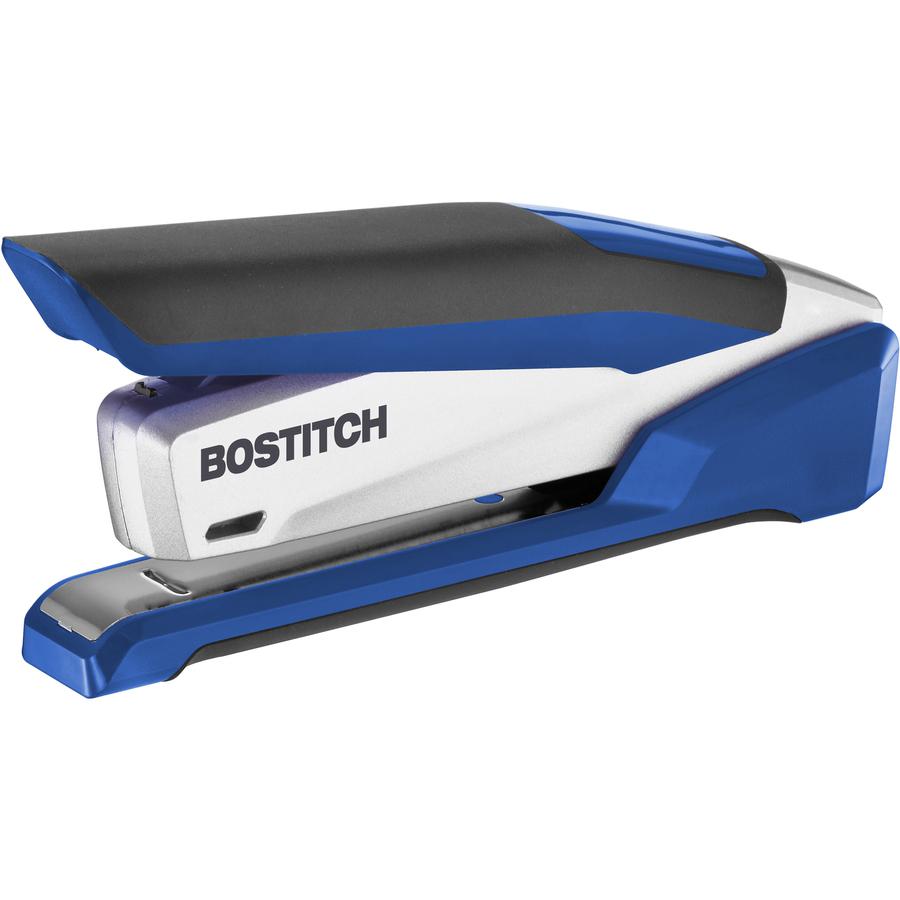 Bostitch InPower Spring-Powered Antimicrobial Desktop Stapler - 28 Sheets Capacity - 210 Staple Capacity - Full Strip - 1/4" Staple Size - 1 Each - Blue, Silver. Picture 11