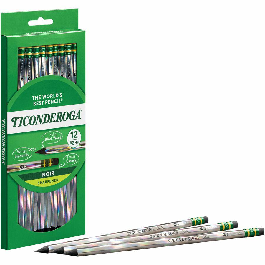 Ticonderoga Noir Pre-Sharpened No. 2 Pencils - #2 Lead - Black Lead - 1 Dozen. Picture 9