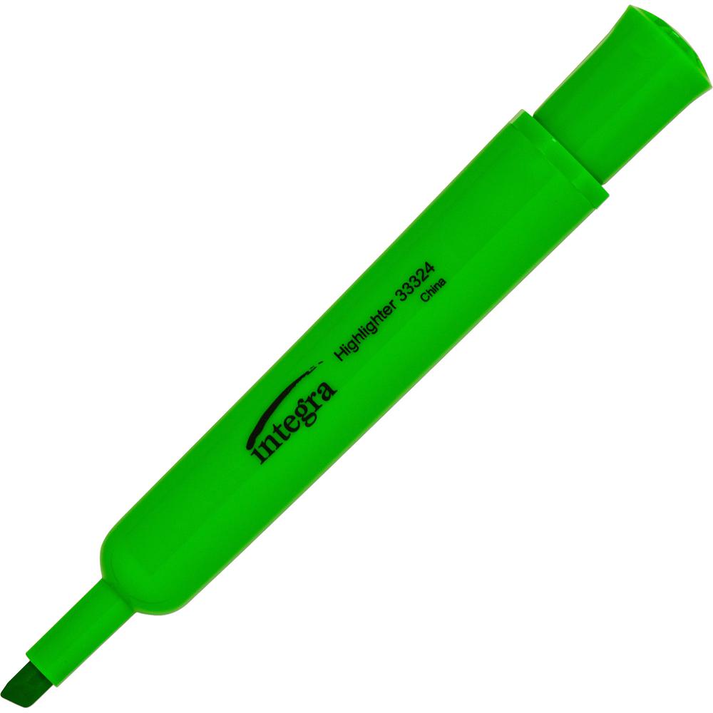 Integra Chisel Desk Liquid Highlighters - Green Ink - 1 Dozen. Picture 4