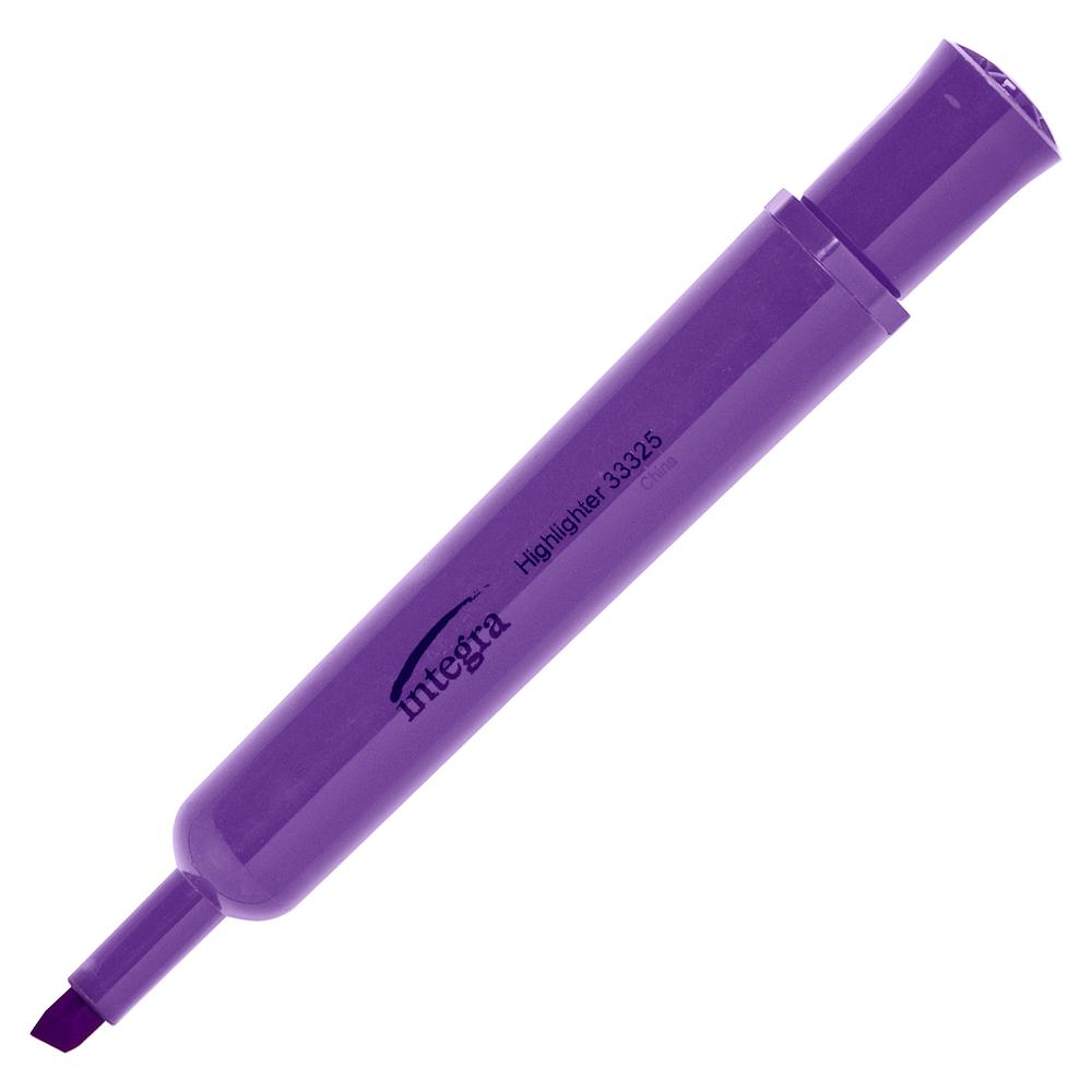 Integra Chisel Desk Liquid Highlighters - Purple Ink - 1 Dozen. Picture 2
