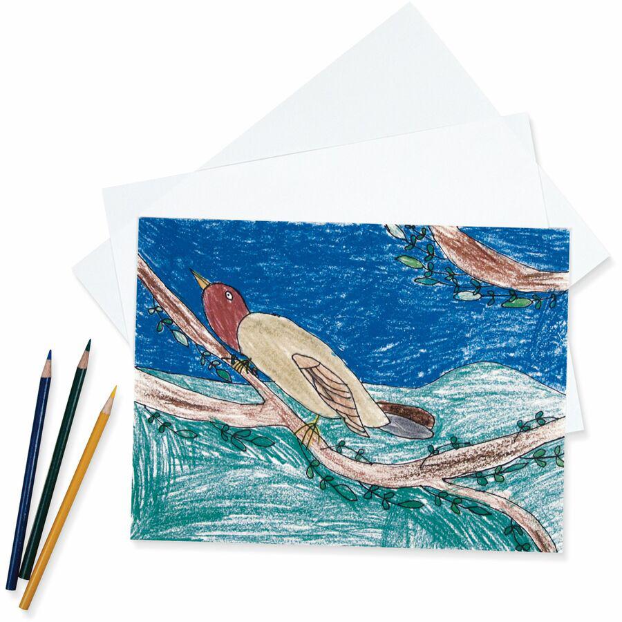 Pacon Drawing Paper - 500 Sheets - Plain - 9" x 12" - White Paper - Mediumweight - Recycled - 500 / Ream. Picture 5