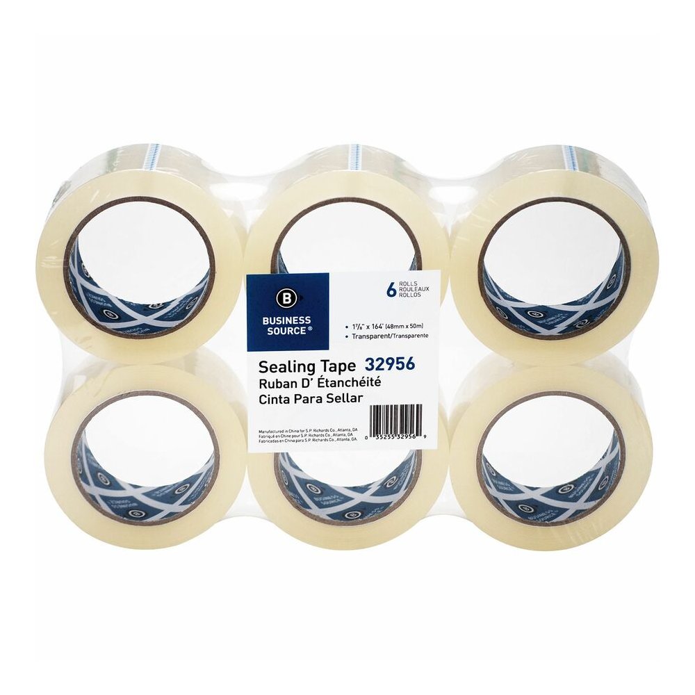 Business Source Heavy-duty Packaging Tape - 54.67 yd Length x 1.88" Width - 3" Core - Clear - Pressure-sensitive Poly - 3.54 mil - Rubber Backing - Tear Resistant, Split Resistant, Breakage Resistance. Picture 7