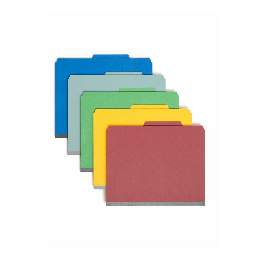 Smead SafeSHIELD 2/5 Tab Cut Letter Recycled Classification Folder - 8 1/2" x 11" - 2" Expansion - 2 x 2S Fastener - 2" Fastener Capacity - Top Tab Location - Right of Center Tab Position - 2 Divider . Picture 7