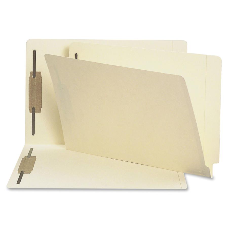 Smead Shelf-Master Straight Tab Cut Legal Recycled Fastener Folder - 8 1/2" x 14" - 2 x 2B Fastener(s) - Manila - Manila - 10% Recycled - 50 / Box. Picture 3