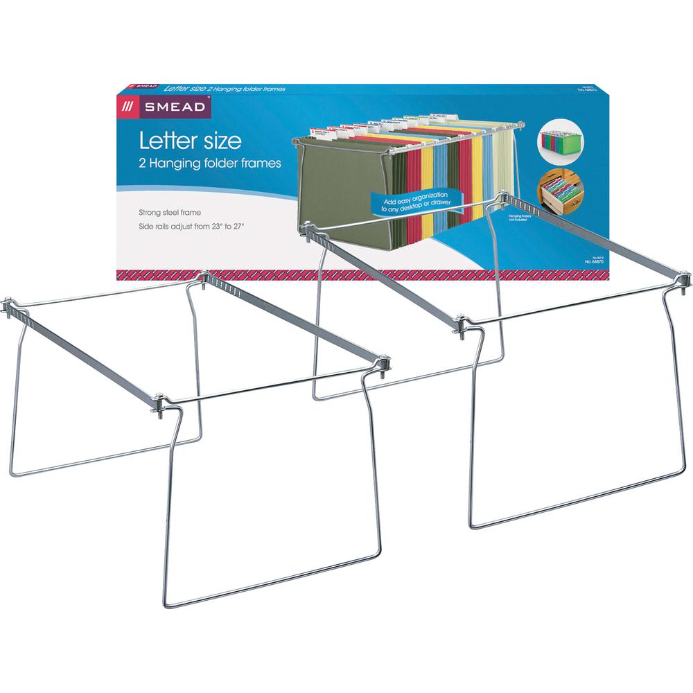 Smead Hanging Folder Frames - Letter - 23"-27" Long - Steel - Gray - 2 / Pack. Picture 4