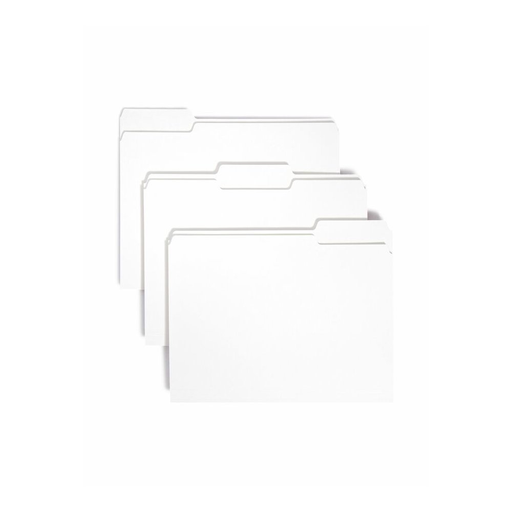 Smead Colored 1/3 Tab Cut Letter Recycled Top Tab File Folder - 8 1/2" x 11" - Top Tab Location - Assorted Tab Position - 11 pt. - 1 Plys - White - 10% Recycled - 100 / Box. Picture 7