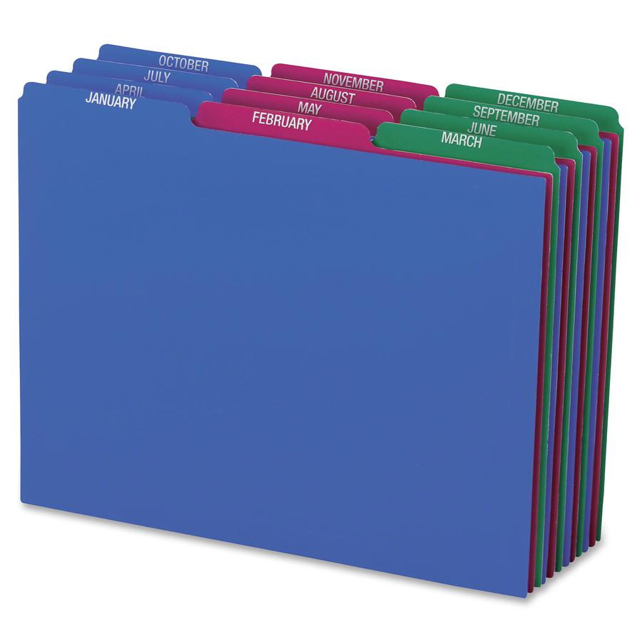 Pendaflex Poly File Guide Sets - Printed Tab(s) - Month - January-December - 8.5" Divider Width x 11" Divider Length - Letter - Assorted Polypropylene Divider - Assorted Tab(s) - Tear Resistant, Wear . Picture 2