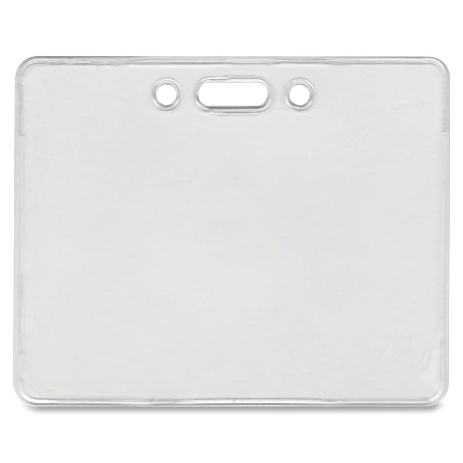 Advantus Proximity Card Horizontal Badge Holder - Horizontal - 50 / Pack - Clear. Picture 3