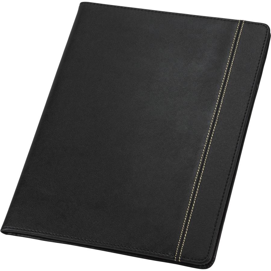 Samsill Professional Letter Pad Folio - 8 1/2" x 11" - 2 Internal Pocket(s) - Vinyl, Polyvinyl Chloride (PVC) - Black - 1 Each. Picture 2