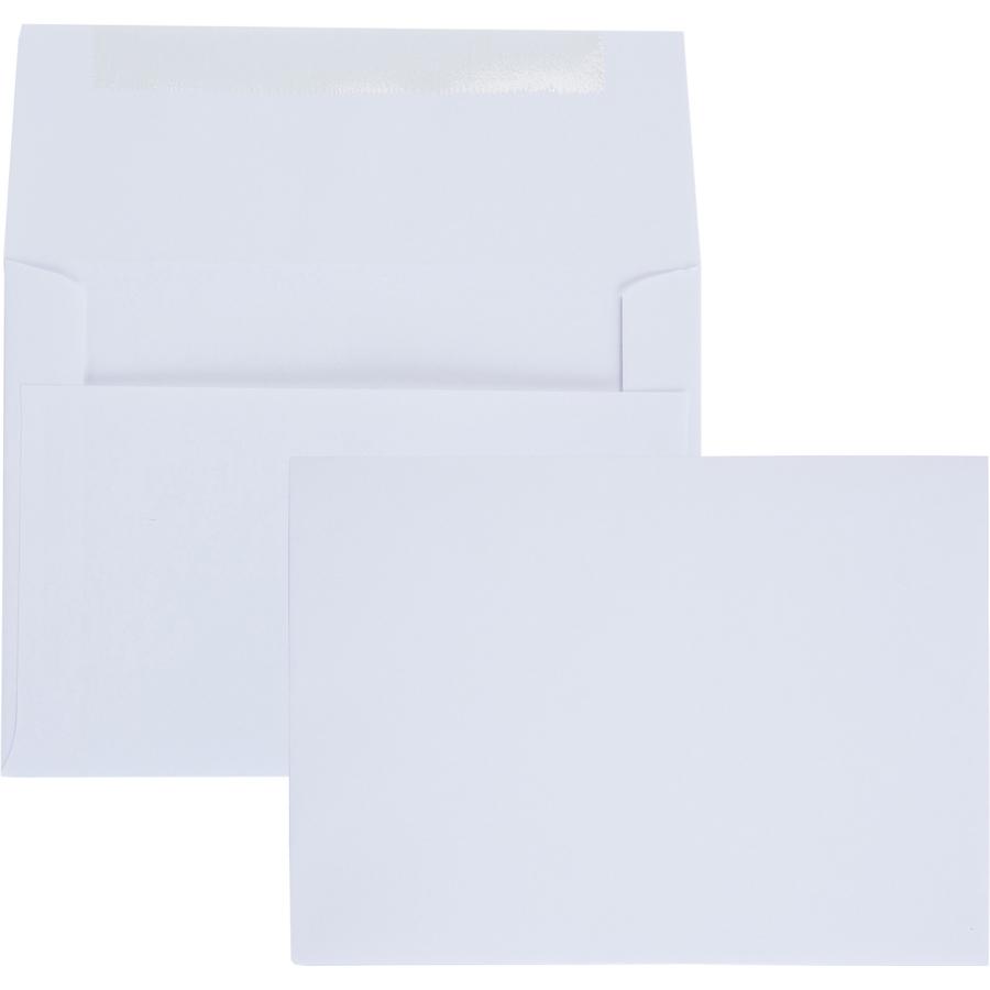 Quality Park A6 Invitation Envelopes - Announcement - #6 - 4 3/4" Width x 6 1/2" Length - 24 lb - Gummed - White - Paper - 100 / Box. Picture 2